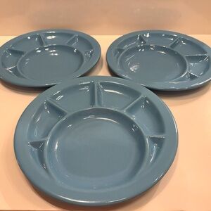 Set of 3 Beauceware Divided Plates – Blue – 10.5” – Beauce, Canada – Model 1792